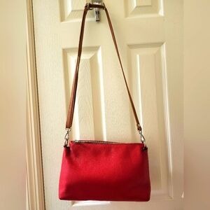 Valentina Red Leather Shoulder Bag